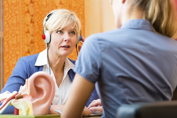 Person in Audiology Office