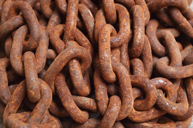 Rusted iron chain