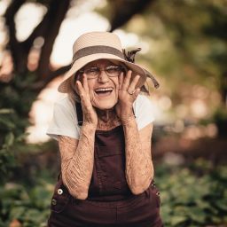 Happy smiling elderly woman